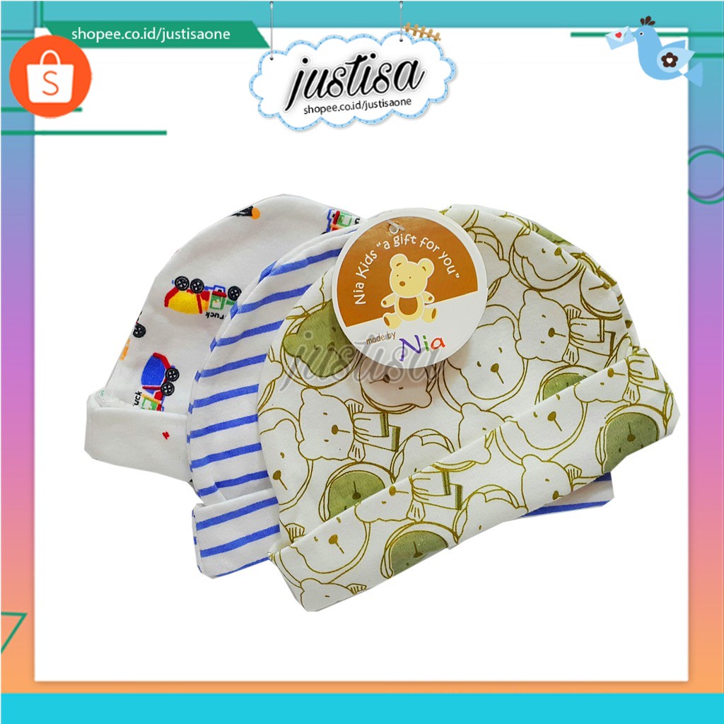 Promo !! NIA-TOPI BAYI 3IN1 TOPI NEW BORN 0-3 BULAN