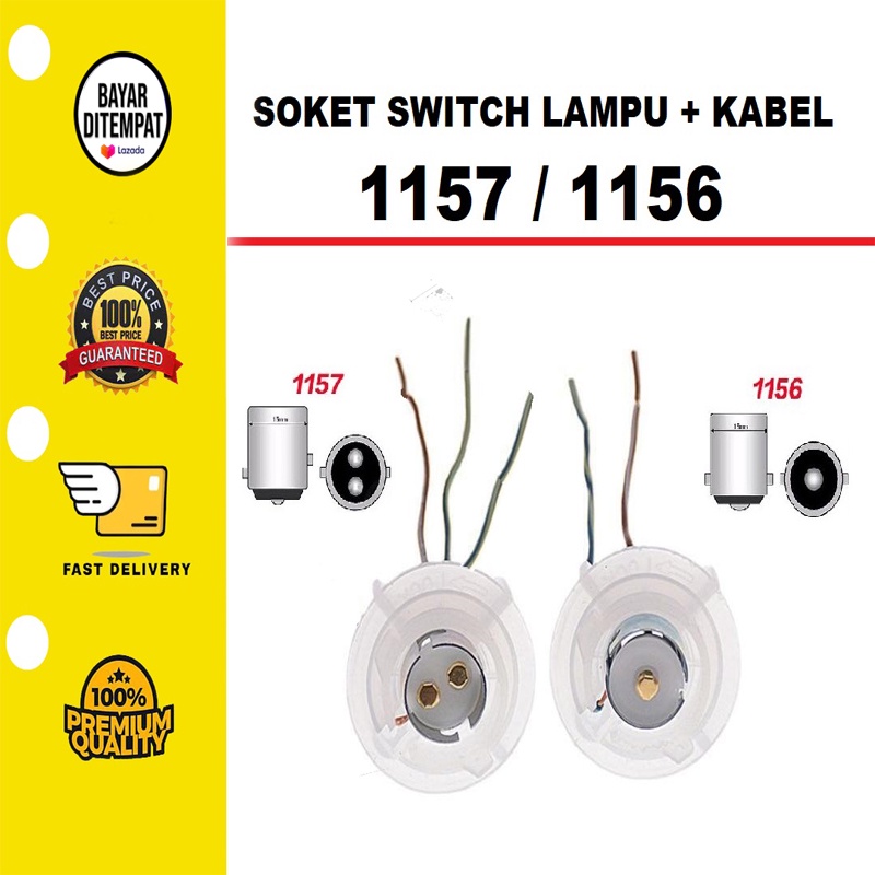 [BISA COD] Socket Soket Fitting Lampu LED Rem Senja Sein Kaki 1 1156 Cop Bohlam