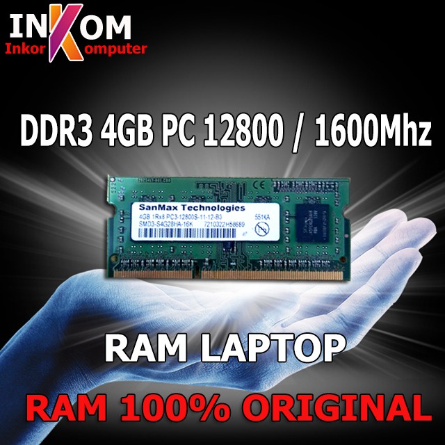 RAM laptop DDR3 4GB 12800 Merk Campur