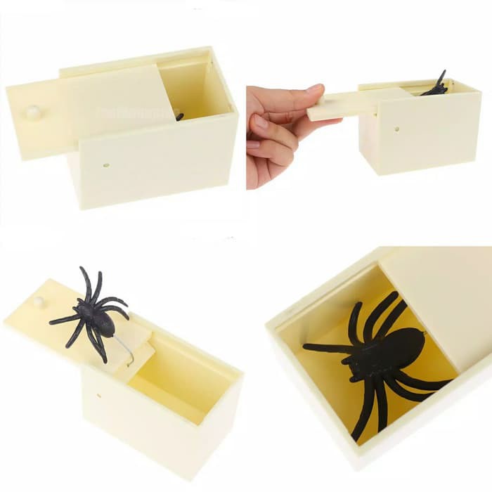 ORIGINAL Spider Prank Box Scare Box Funny Gag Toy Hadiah Ulang tahun Prank