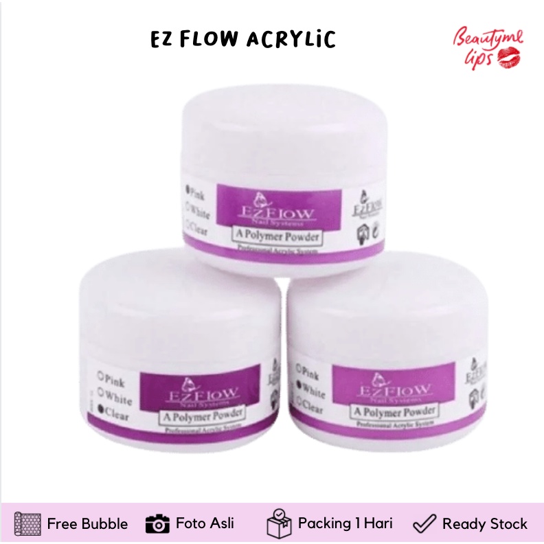 Ezflow Acrylic Powder Nail Art Ez flow Acrylic Powder 3d Nail Art ezflow bubuk akrilik putih 3D