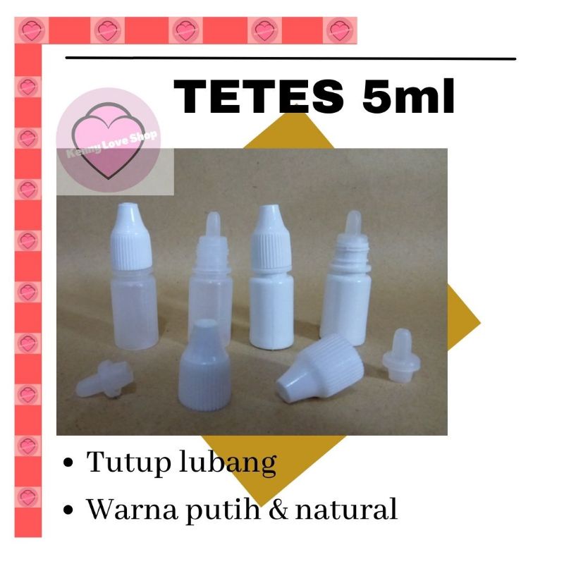 botol tetes mata 5 ml BOLONG plastik putih natural 5ml cc 5cc