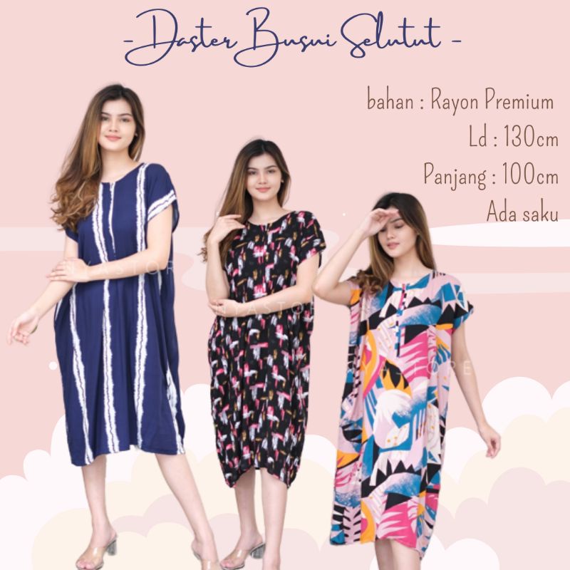 Daster Busui Pendek Bahan Rayon Selutut