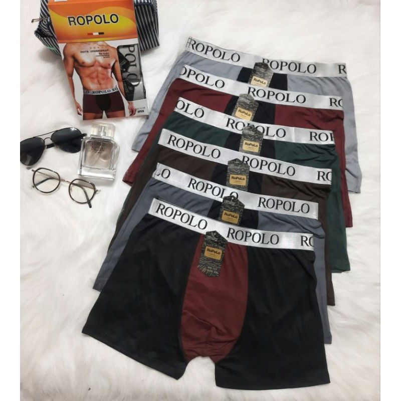 12 pcs Lusinan Boxer Pria Import Ropolo