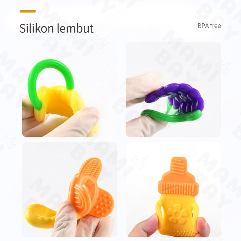 OKEYI Teether untuk bayi mainan gigitan bayi bahan silikon BPA free