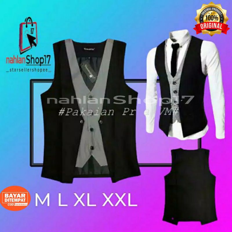 ROMPI JAS / VEST BLAZER HITAM KOMBINASI / VEST 022 033 / JAS ROMPI