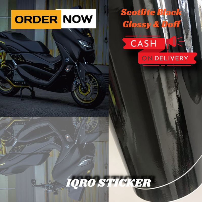 Jual Sticker Skotlet Motor Hitam Doff Stiker Skotlet Hitam Glossy