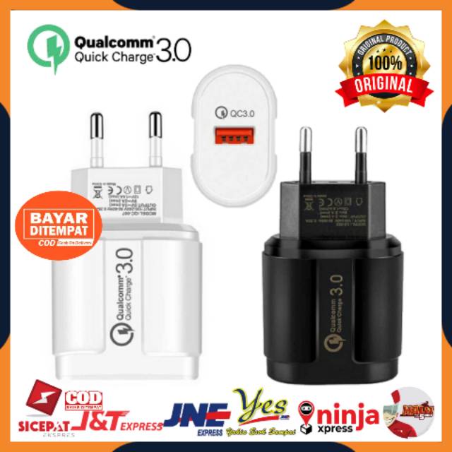 [COD] TRAVEL ADAPTER ADAPTOR KEPALA BATOK CHARGER CHARGE CARGER CASAN HP QC 3.0 QUICK HP QC007 ORI