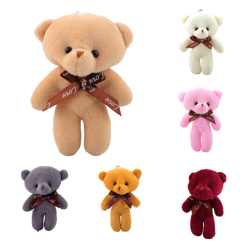 12cm Teddy Bear Plush Toy Siamese Bear Doll Bear Toy Small Gift Factory Wholesale Key Chain Pendant Gifts For Boyfriends