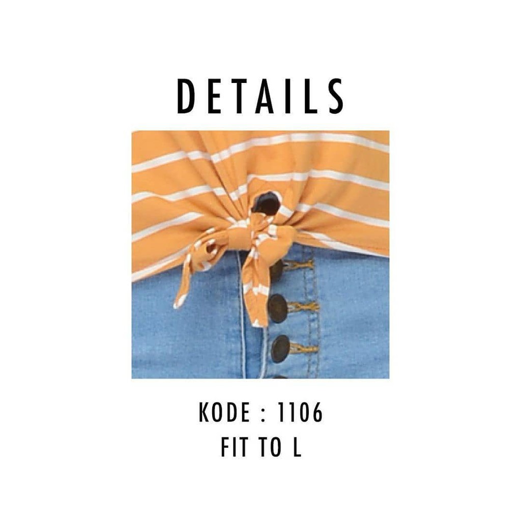 KAOS WANITA - Oversized Crop Stripes - 1107