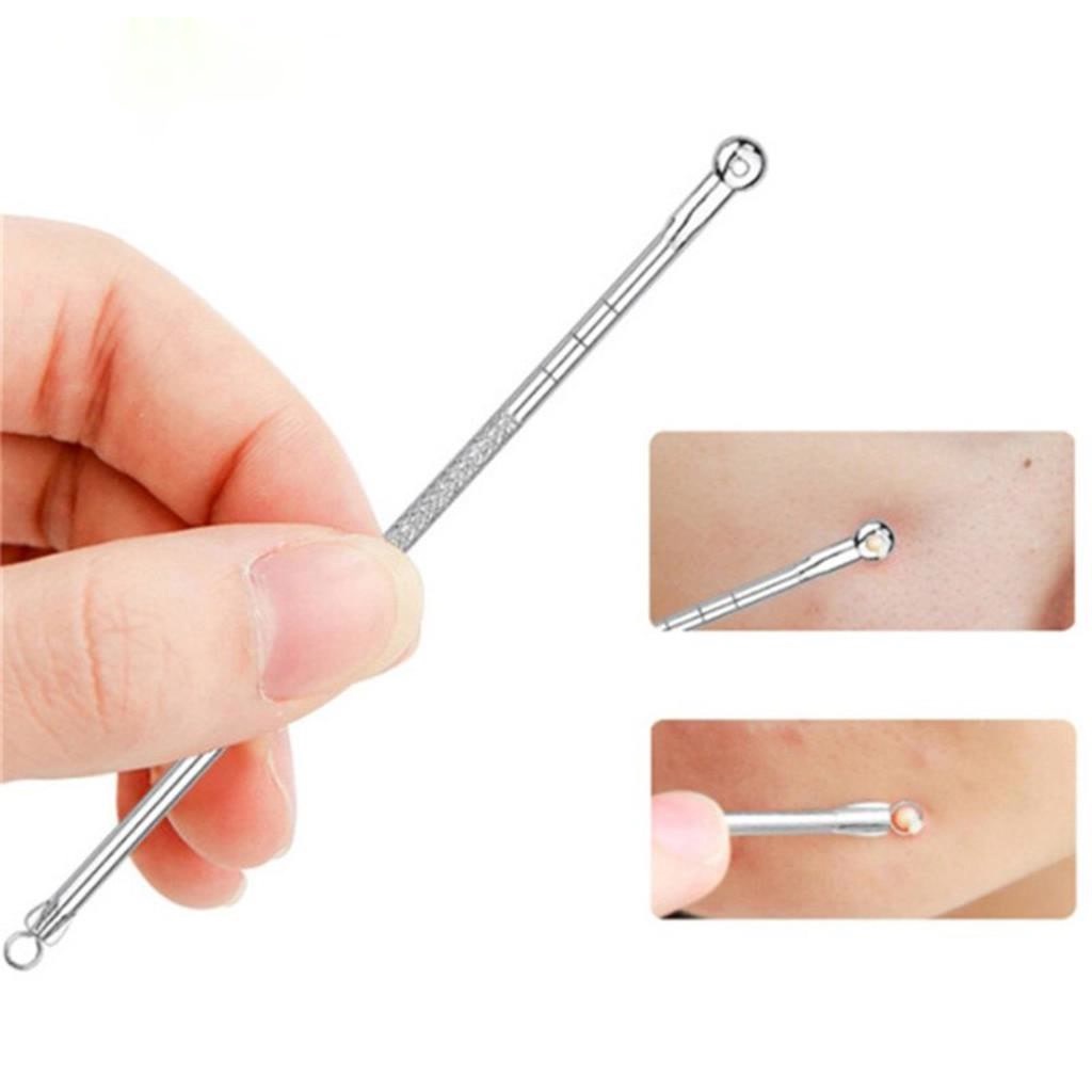 Pinset Alat Pencabut Komedo Set Pengangkat Pencetan Komedo Jerawat Blackhead Remover Kit Stainless Steel