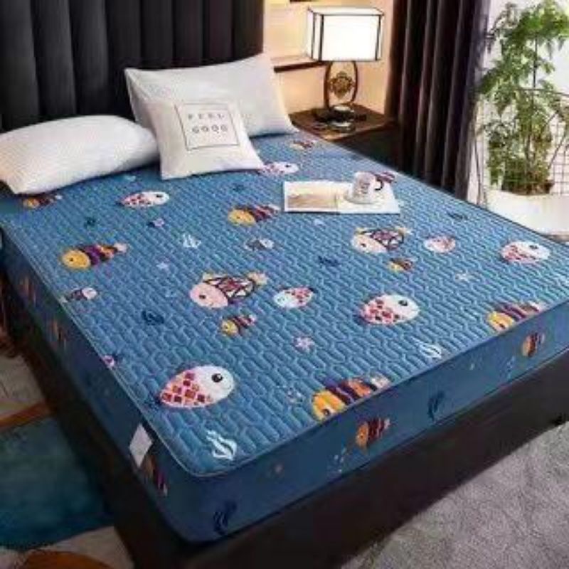 Sprei Waterproof / Sprei Protector bermotif / Sprei anti air ukuran 180x200CM dan 160x200CM-180 ikan