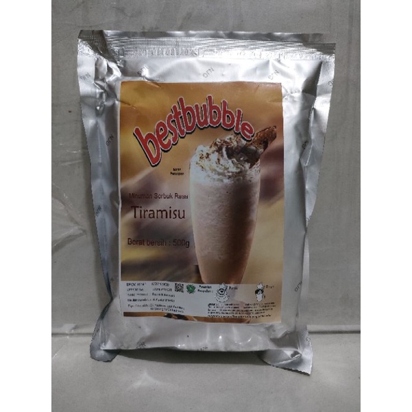 

Bubuk Minuman merk Best Bubble rasa Tiramisu 500gr