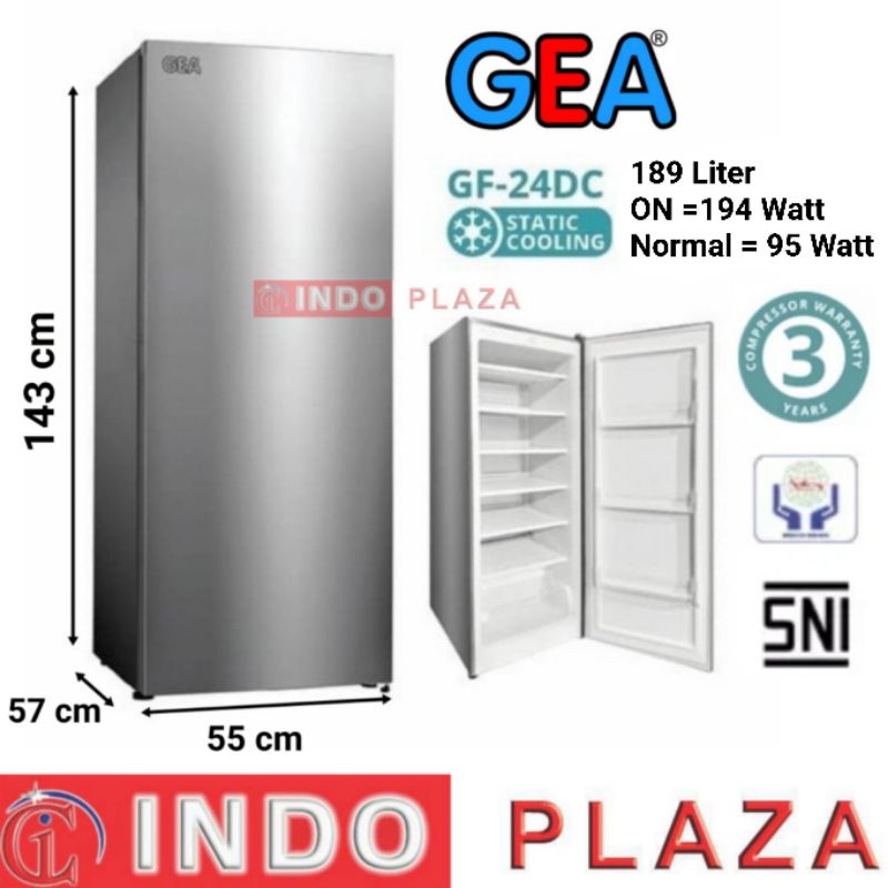 FREEZER 6 RAK BERDIRI GEA GF-24DC Es batu (Khusus Medan)