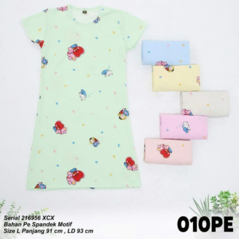 Baju Dress Wanita Daster Lemone Spandex Babyterry Motif