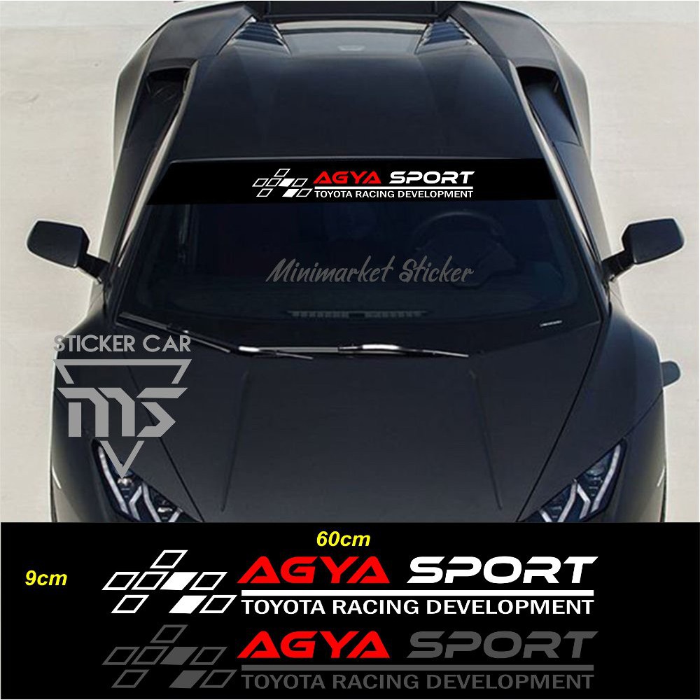 stiker agya mobil toyota agya sport kaca