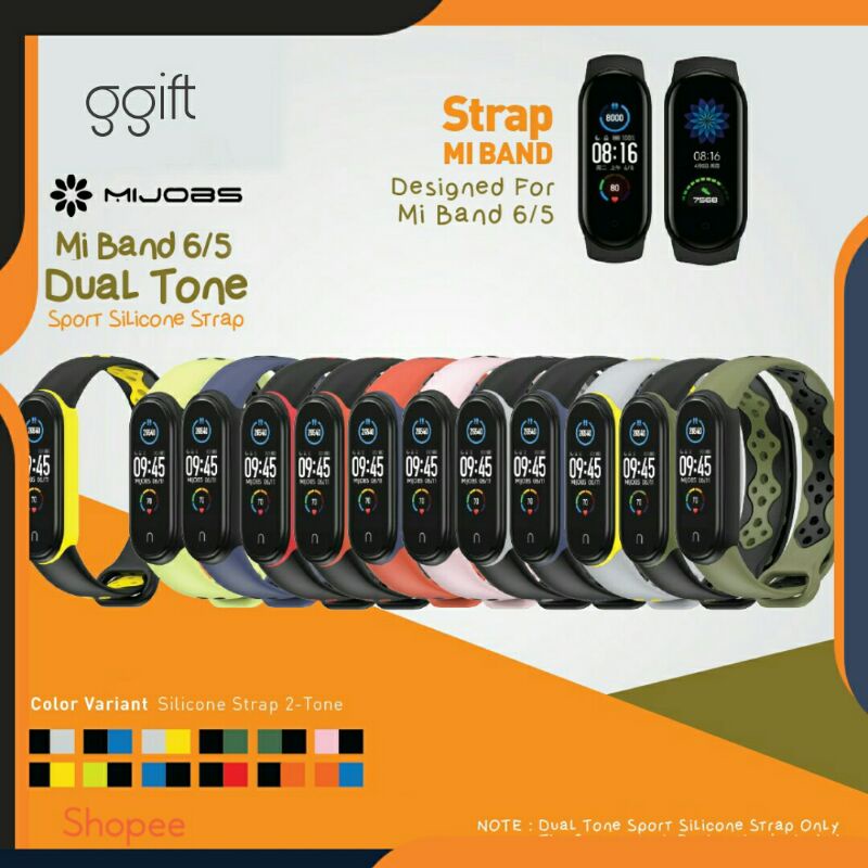 MIJOBS SPORTS DUAL TONE MiBand 6 / 5 Silicon Strap for XIAOMI MI™