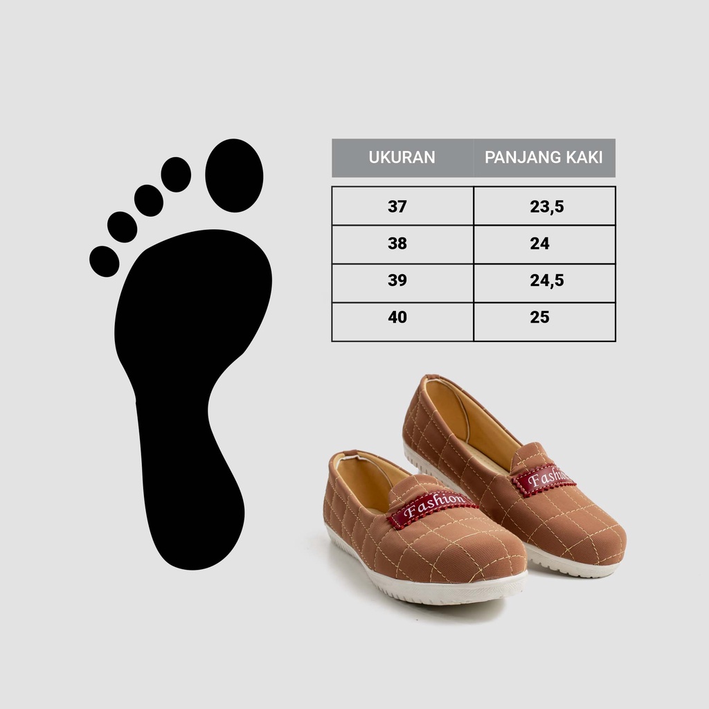 LUTTON - SEPATU FLAT WANITA GAUL - SEPATU FLAT AKHWAT - SEPATU FLAT F 02 SALEM