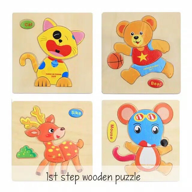 1ST STEP Puzzle Anak Mainan Puzzle Kayu Anak Puzzle Jigsaw Anak-BELLA SHOP