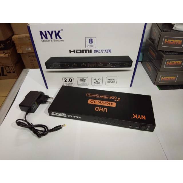 NYK HDMI Splitter 8Port Full HD -Splitter HDTV 8Port