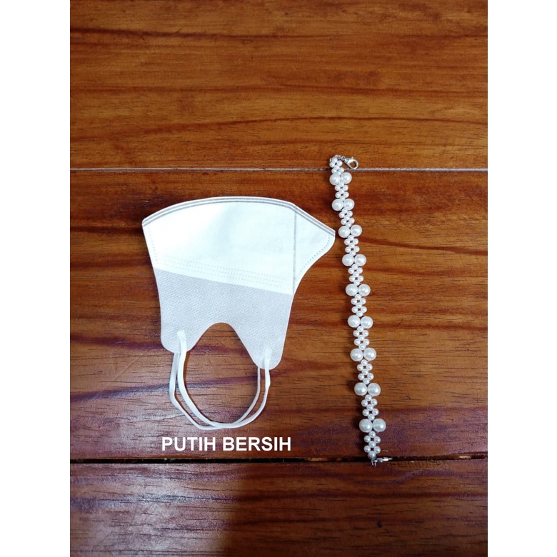 Konektor Masker Mutiara Putih | Konektor Masker Hijab | Konektor Masker