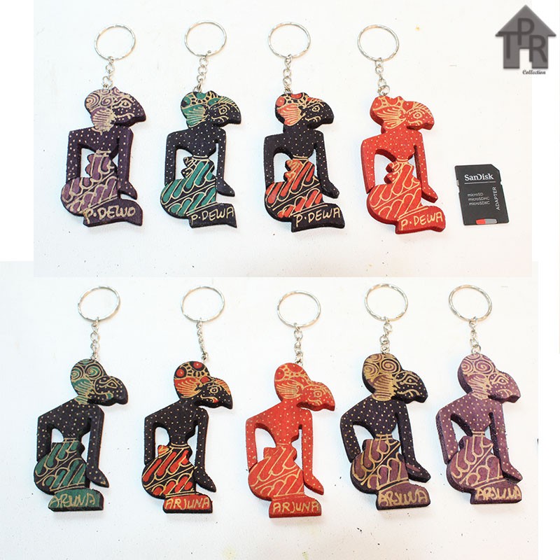 Kayu Batik | Gantungan Kunci Karakter / Gantungan Kunci Wayang - OBRAL 3PCS