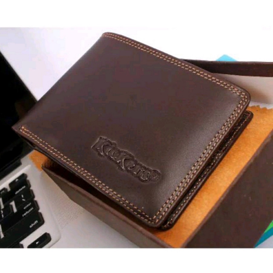 KICKERS-Dompet Pria Kulit Asli TAHAN API 100% Kulit Bukan Sintetis Jahitan Rapi