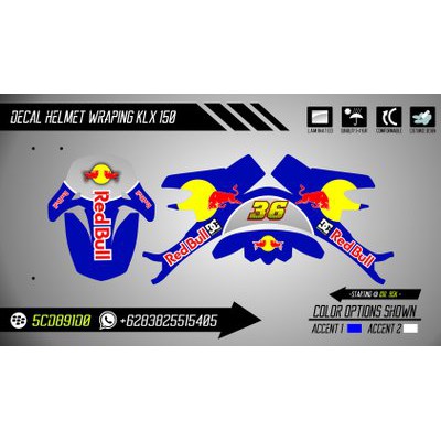 decal kit helmet Replika redbull for helm klx 150