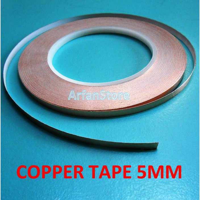 Copper Tape Isolasi Tembaga 5Mm X 1 Meter Untuk Jalur Pcb