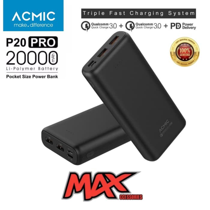 Acmic P20 Pro Powerbank 20.000 mAh