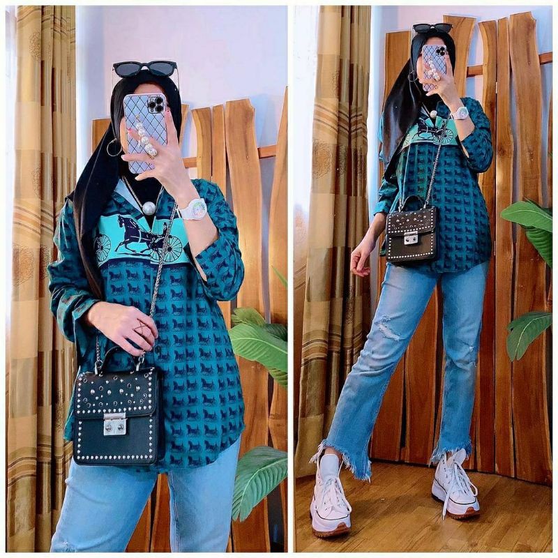 Kemeja Hemess, KEMEJA WANITA SUPER DUPER CANTIK MURAH MODIS BAHAN KATUN SILKY IMPORT LD 110 OOTD