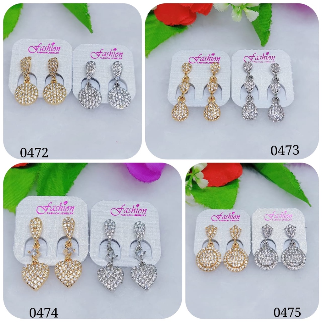 Anting xuping permata lapis emas perhiasan fashion 0472-0475