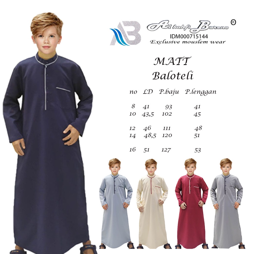 Baju Koko Anak Laki Laki Jubah Anak Laki Laki/Gamis Anak laki laki Jubah anak laki laki Tanggung Terbaru Al qadr/AB Alkahfi Bareno Katun COD