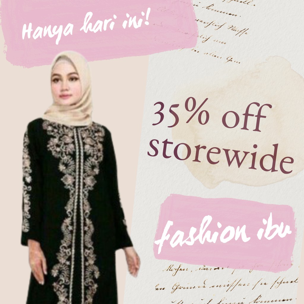Baju Gamis Abaya Arab Turkey 213 Bordir Gold Hitam Dubai Turki Dewasa
