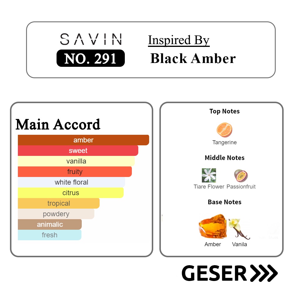 SAVIN PARFUM No. 291 Black Amber