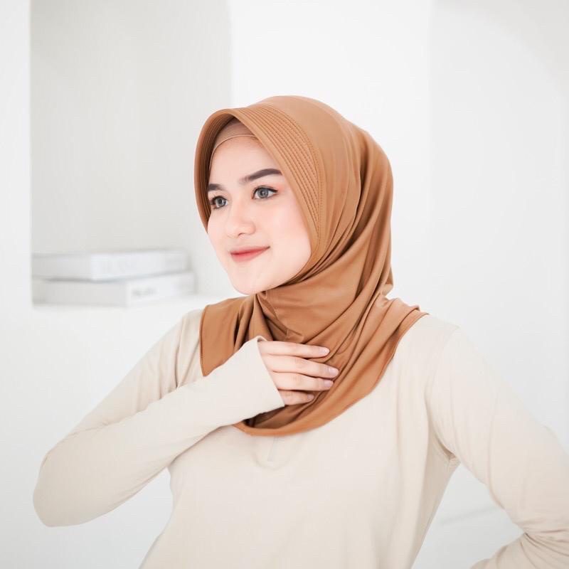 BERGO SPORT /KRUDUNG OLAHRAGA/ HIJAB SPROT/ KRUDUNG SPORT/ HIJAB OLAHRAGA/ BERGO OLAHRAGA/ KRUDUNG INSTAND/ HIJAB LANGSUNG-KHAKI