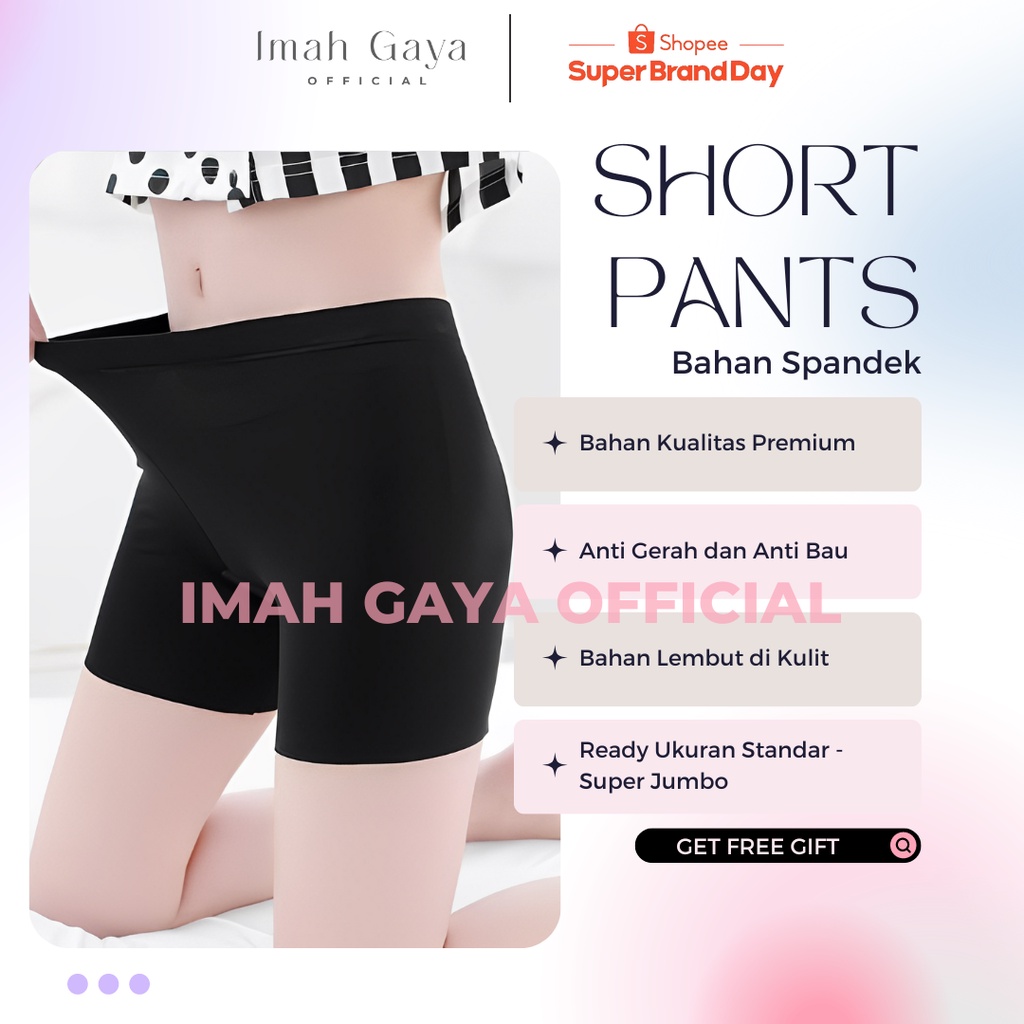 Celana Short Pants Setrit Spandek Jersey Premium Ukuran STD BB 40-60 KG