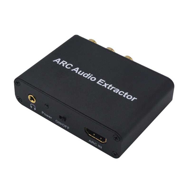 Audio Konverter HDMI Arc ke SPDIF Coaxial RCA 3.5mm AUX Hitam