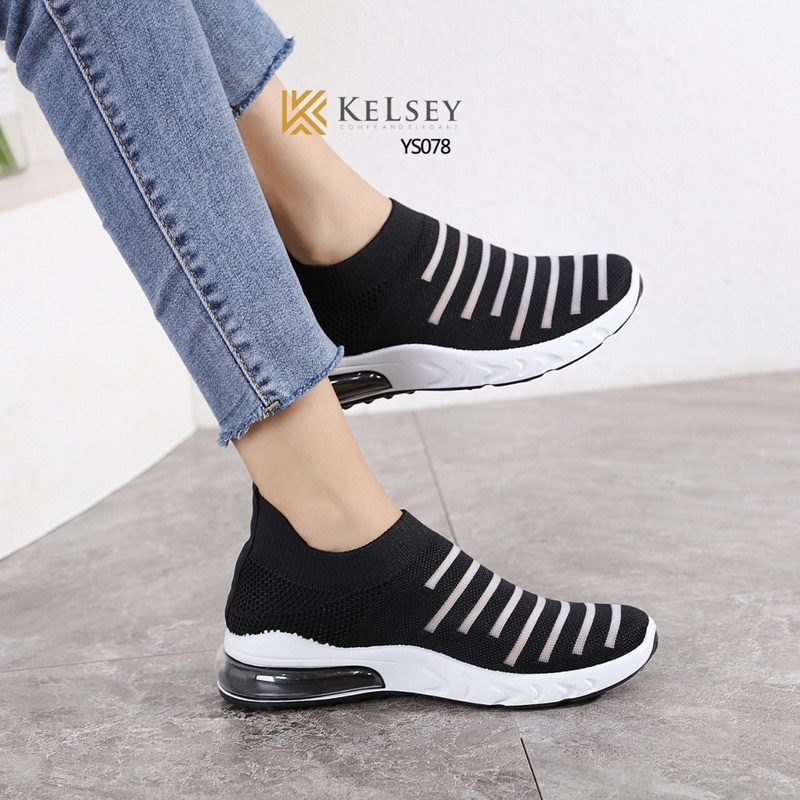 NICOLE SEPATU KELSEY #YS078 SEPATU FLYKNIT SHOES SEPATU WANITA IMPORT  SEPATU AIR BOOST FLIKNIT SPORT NEYLON