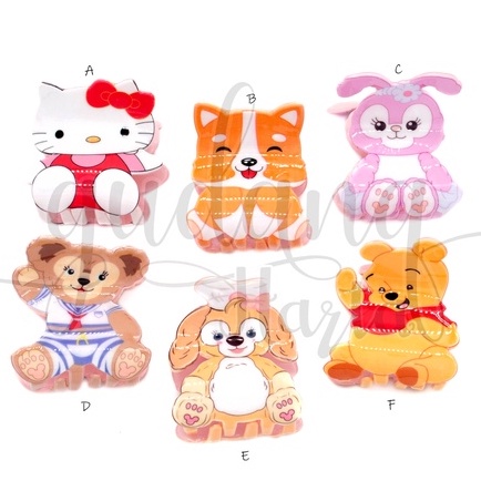 Jedai Haewan Duduk Hairclip Motif Rabbit Bear Dog Lucu GH 213805