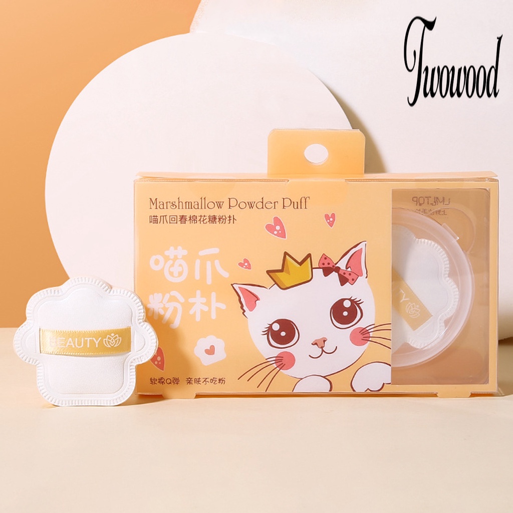 Twowood Spons Puff Air Cushion Bentuk Telapak Kaki Kucing Elastisitas Tinggi Multifungsi