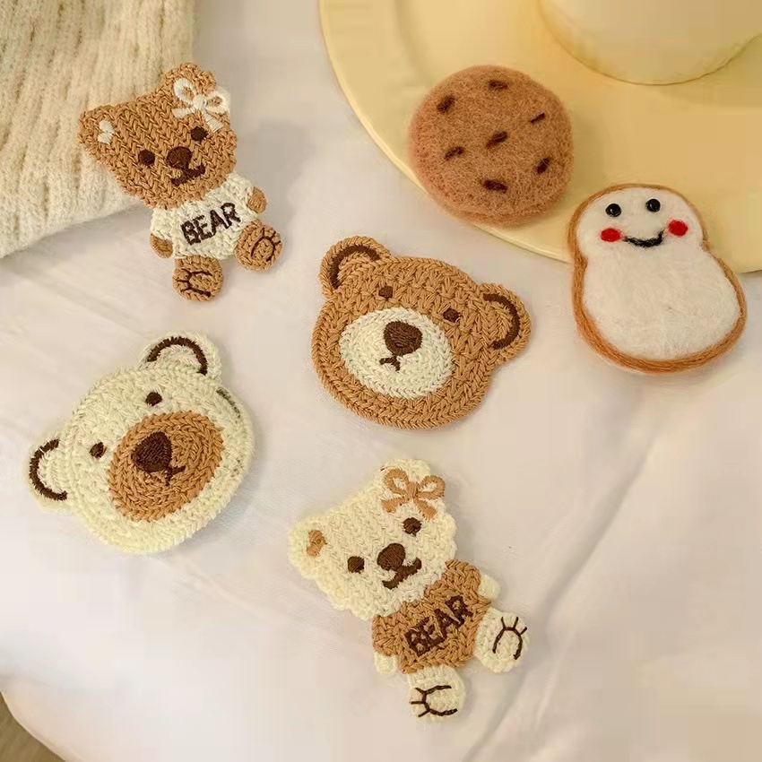 Hairpin Teddy Bear Rajut - Jepit Rambut Wanita Teddy Bear Rajut Korean Aksesoris Import