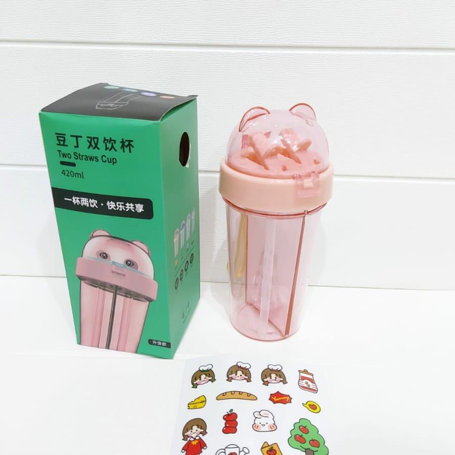 Botol Minum Trendy Kepala Beruang Botol Minum 2 Sisi 420ml