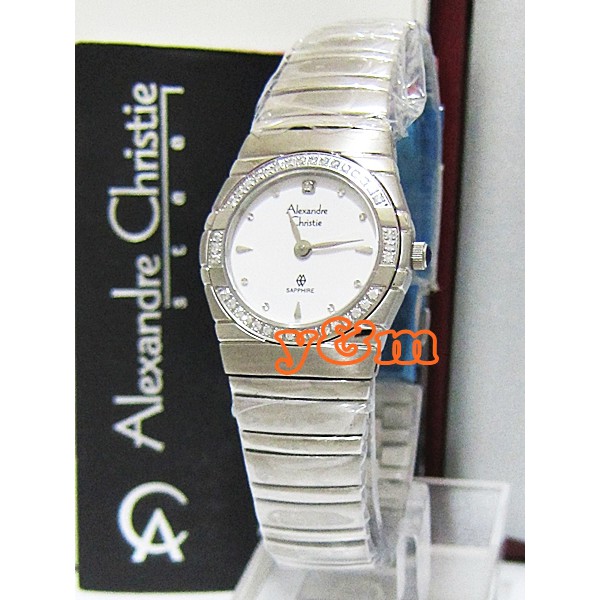 jam tangan wanita alexandre christie AC 8135LH FULL SILVER