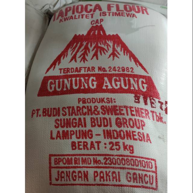 Tepung Tapioka / Sagu Cap Gunung Agung Sungai Budi 25kg Bal READY