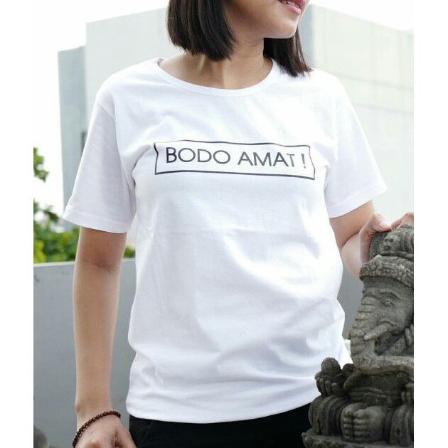 T shirt Tumblr Tee Kaos  Wanita Lengan Pendek  BODO AMAT 