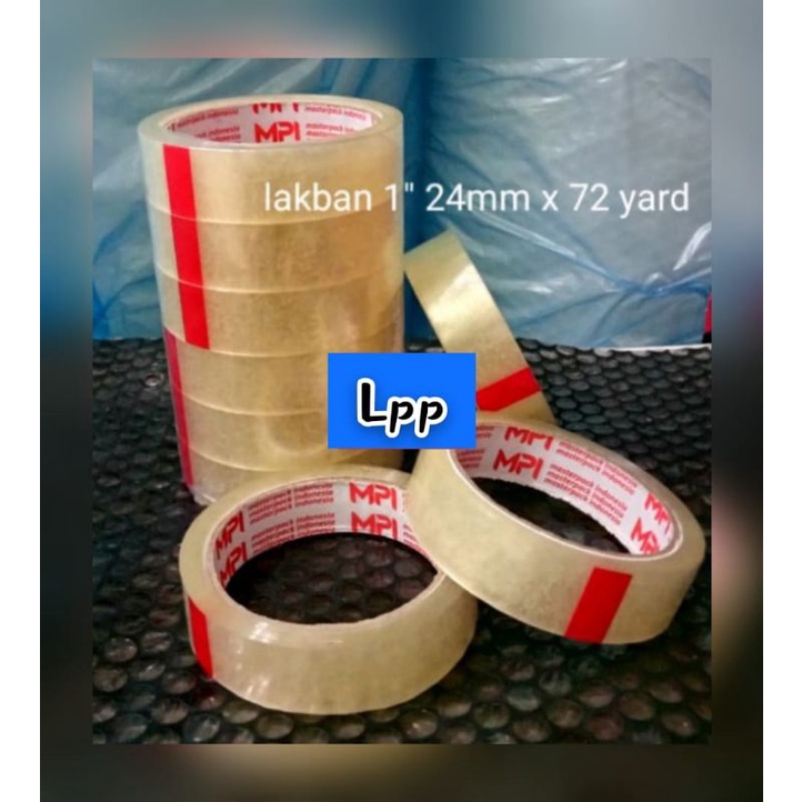 

[ isi 6 Rol ] lakban bening uk 24 mm x 72 yard ~ kualitas TEBAL