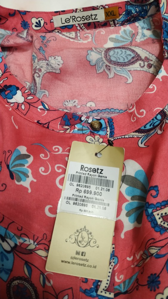 Lerosetz - Dress Wanita | Gamis Print Motif Batik Pinky