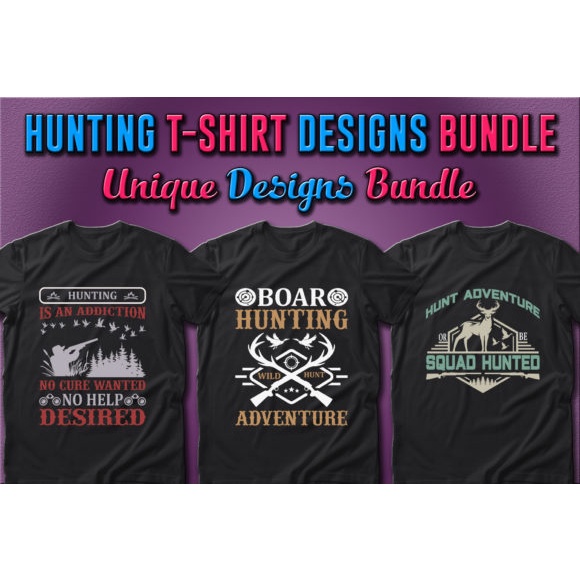 100 Hunting T-Shirt Designs Bundle - Vector Designs