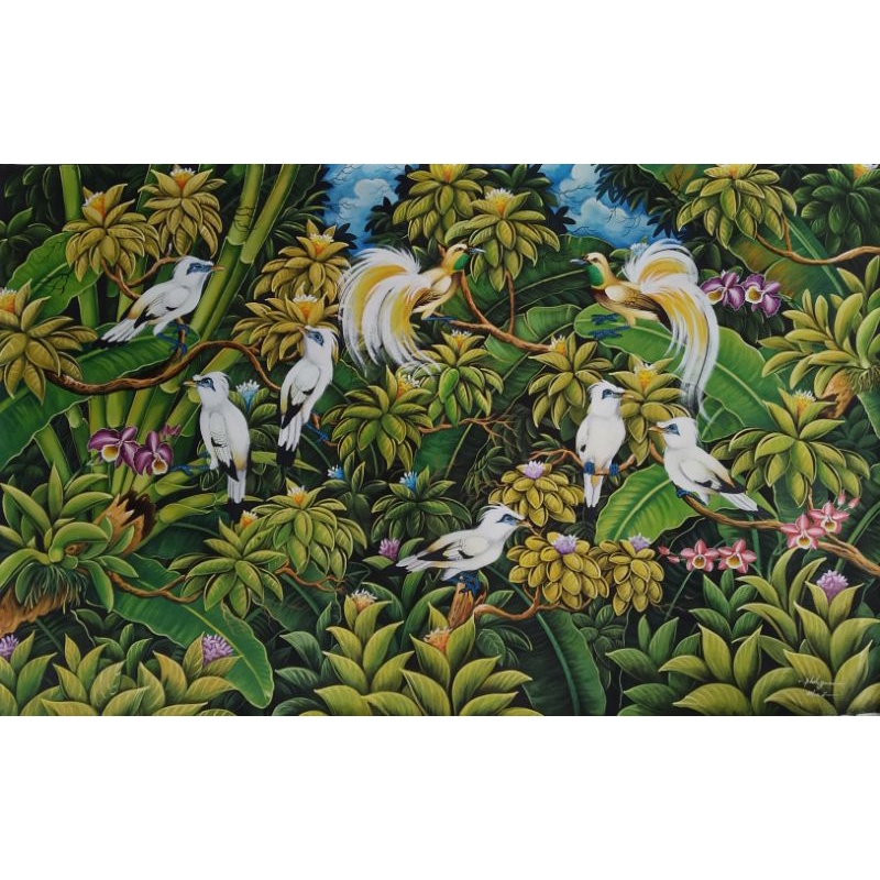 Lukisan burung jalak bali